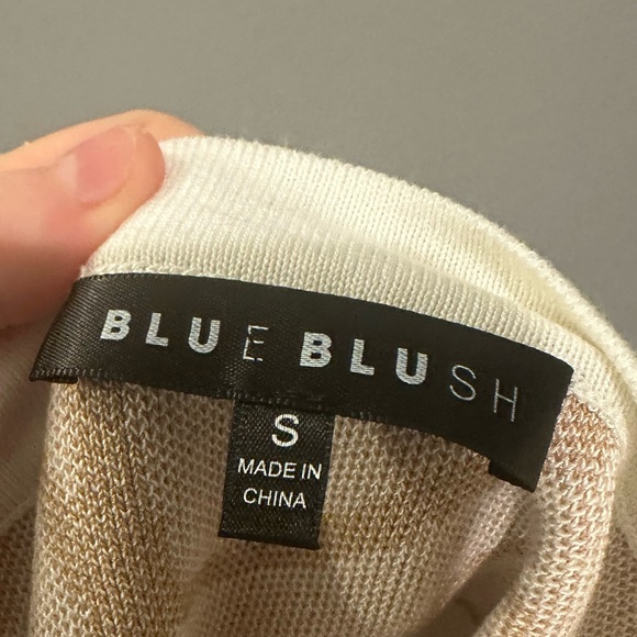 Blue Blush Mocha Swirl Halter Top and Pants Matching Set Size S Cream Multi - Picture 9 of 16